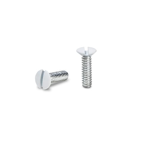 Hubbell 6 1/2in White Wall Plate Screws (10Count) in the Wall Plate