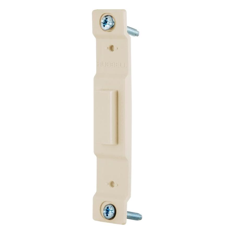Hubbell 1-Gang Light Almond Single Blank/Toggle Wall Plate Insert at