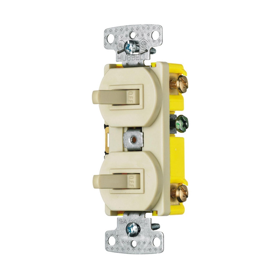 Hubbell 15-Amp Single-Pole/3-Way Ivory Combination Light ... light switch wiring 2 pole 