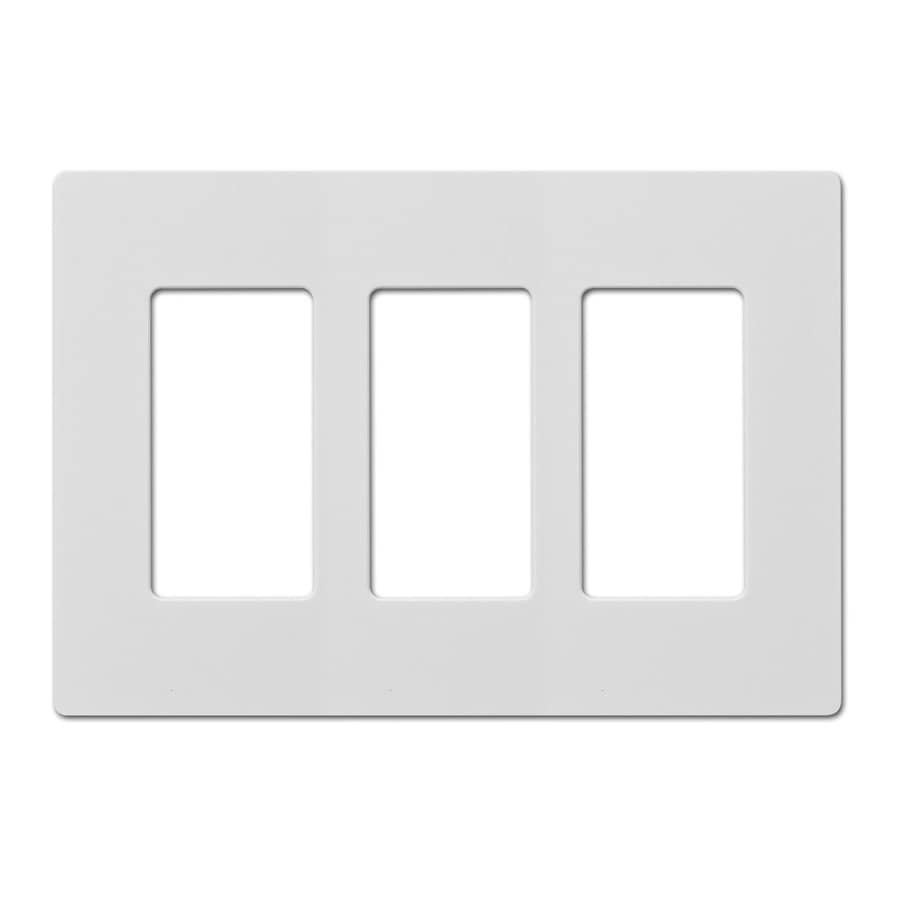 Hubbell 3Gang White Triple Decorator Screwless Midsize Wall Plate in