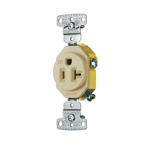 Hubbell Ivory 20Amp Round Tamper Resistant Residential Outlet in the