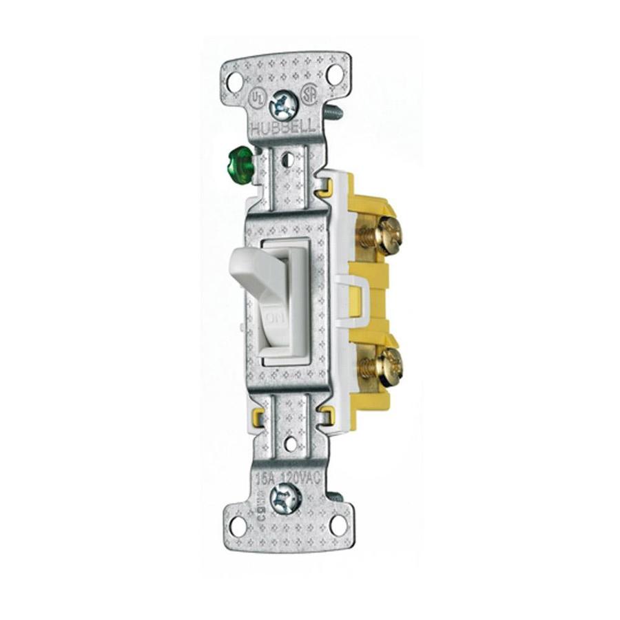 Hubbell 15-Amp Single-Pole White Framed Toggle Light Switch in the ...