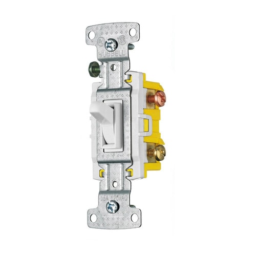 Hubbell 3-Way White LED Framed Toggle Light Switch in the Light