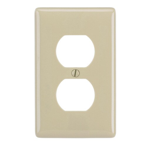 Hubbell 1Gang Ivory Single Duplex Standard Wall Plate in the Wall