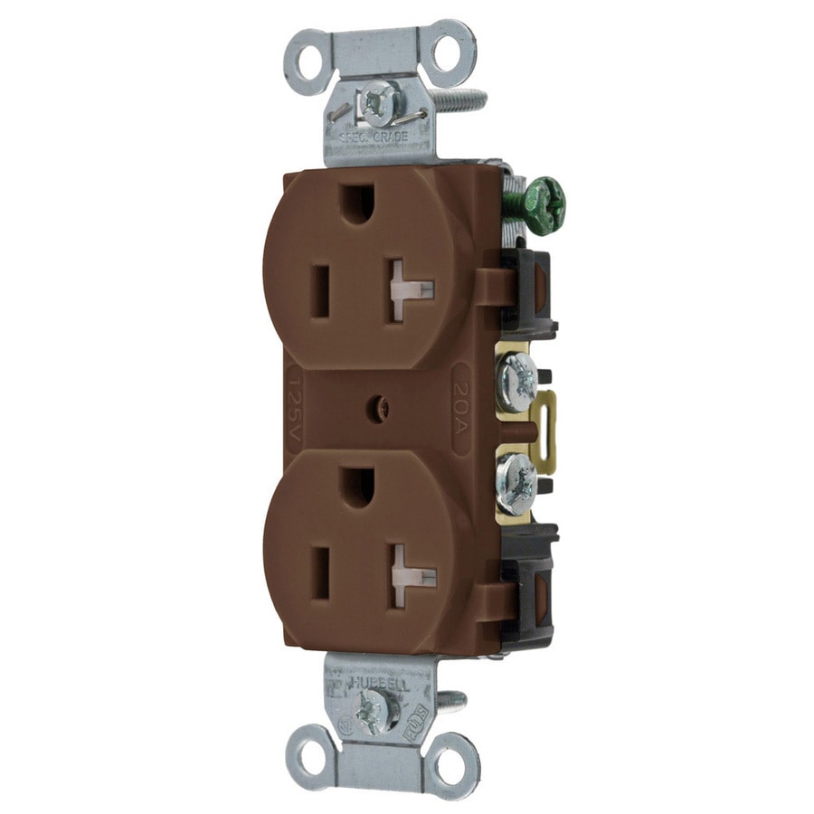 Hubbell Brown 20-Amp Duplex Outlet Residential/Commercial At Lowes.com