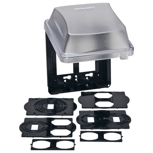 TayMac 2Gang Square Plastic Weatherproof Electrical Box Cover in the Electrical Box Covers