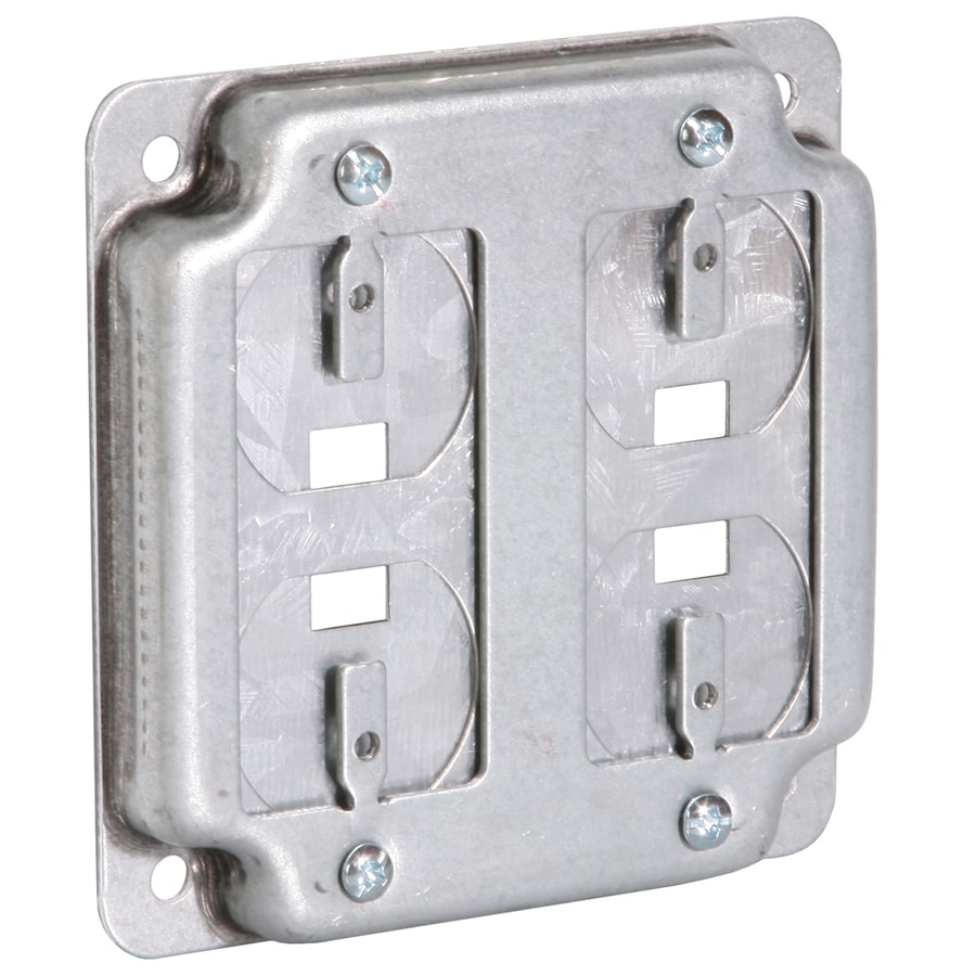 RACO 2Gang Square Metal Electrical Box Cover in the Electrical Box