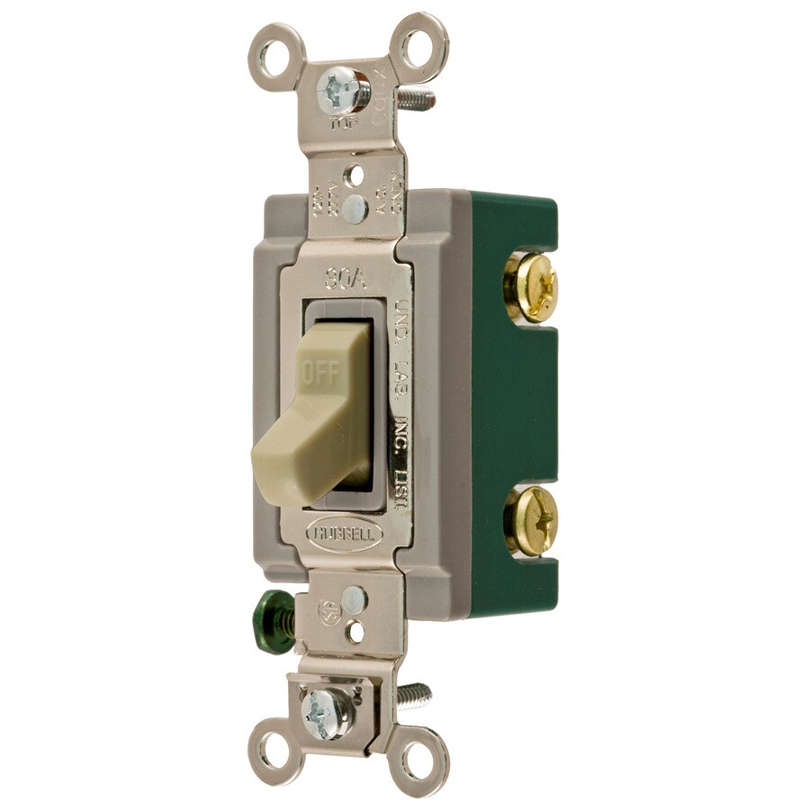 Hubbell 30 Amp Double Pole Ivory Toggle Industrial Light Switch At
