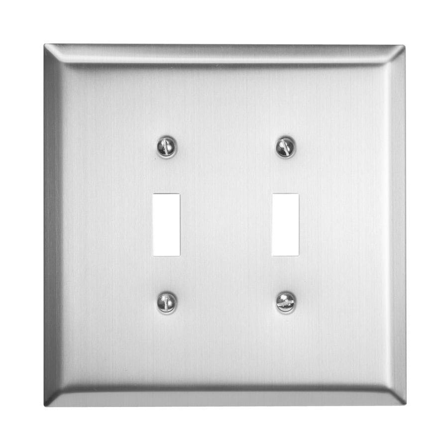 Hubbell TayMac 2Gang Brushed Nickel Double Wall Plate at