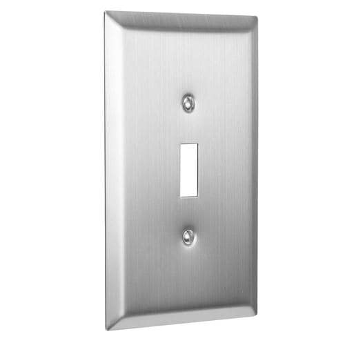 Hubbell TayMac 1Gang Brushed Nickel Single Toggle Jumbo Wall Plate in