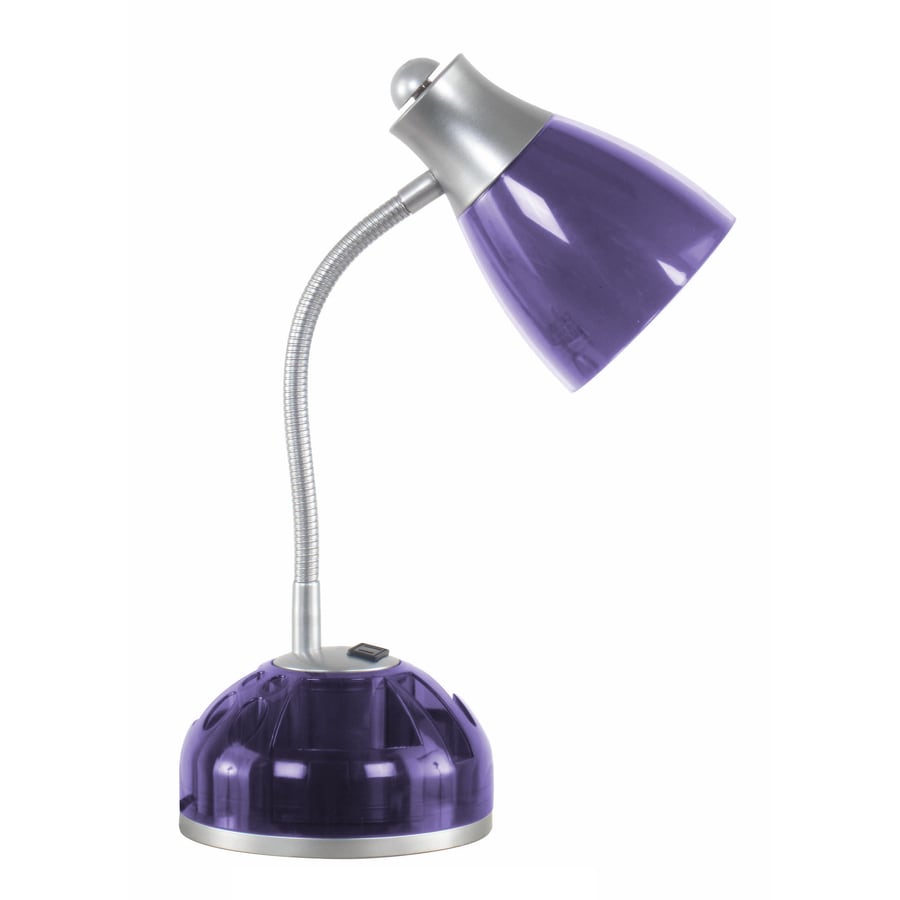 Style Selections 15-in Adjustable Purple Desk Lamp with Plastic Shade