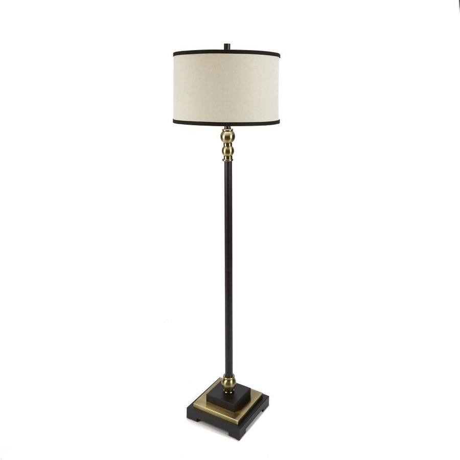Cheyenne Products 57.75in Gold and Black Shaded Floor Lamp with Fabric