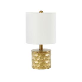 Photo 1 of 15" The Hive Mini Gilded Silverwood Table Lamp with Shade (Includes CFL Light Bulb) Brushed Gold - Decor Therapy