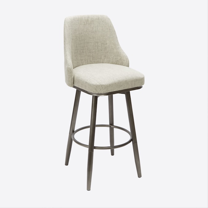 Metal Adjustable Height Upholstered, Padded Swivel Counter Stools With Backs