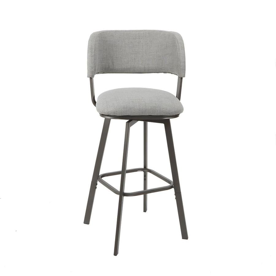 Cheyenne Products Adler Grey Adjustable Upholstered Swivel Bar Stool in ...