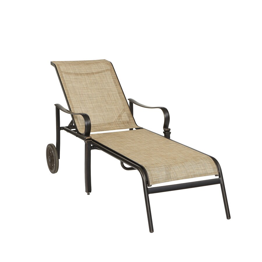 Garden Treasures Crescent Cove Sling Seat Aluminum Patio Chaise Lounge