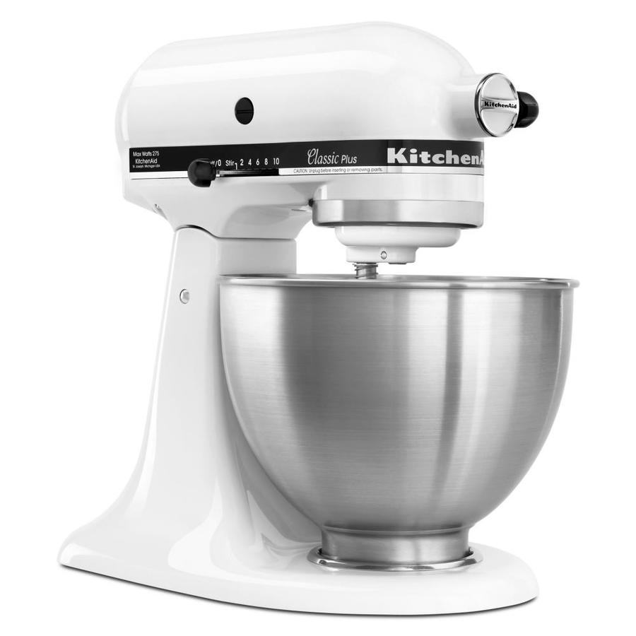 KitchenAid Classic 4.5-Quart 10-Speed White Stand Mixer in the