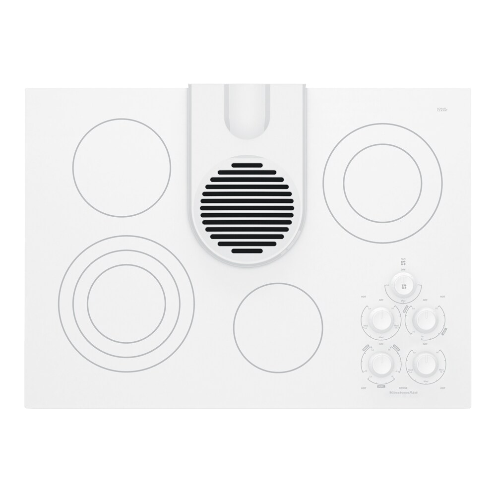 Kitchenaid 30 Inch Electric Cooktop Color White At Lowes Com