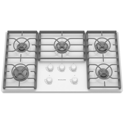 Kitchenaid 36 Inch Ceramic Glass Gas Cooktop Color White At