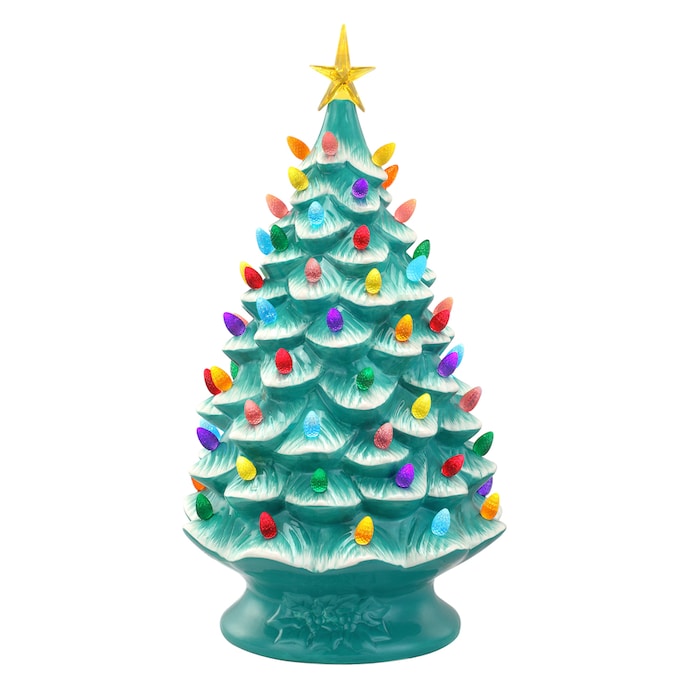 Mr. Christmas 24in Lit Nostalgic Tree Teal in the Christmas Table Decorations department at