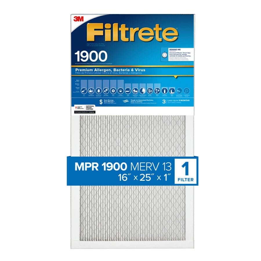 Filtrete 1900 MPR Maximum Allergen (Common: 16-in x 25-in x 1-in ...