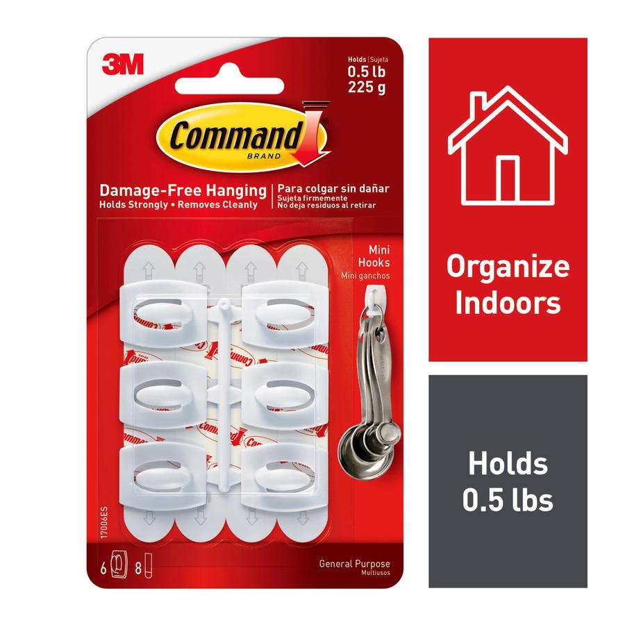 Command 6-Pack White Adhesive Hooks At Lowes.com