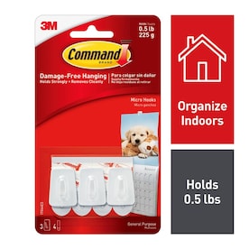 Command 3-Pack White Adhesive Hooks