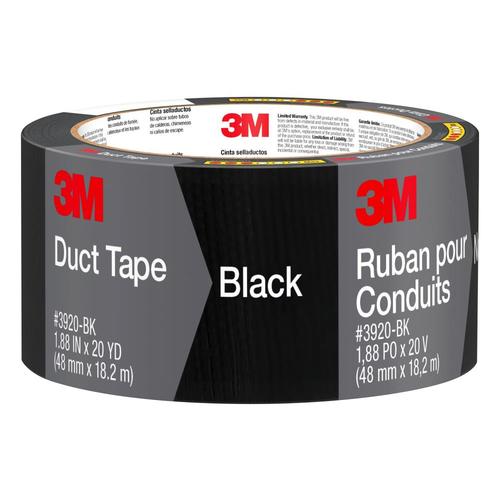 3M Black Rubberized Duct Tape 1.88in x 20yd in the Duct Tape