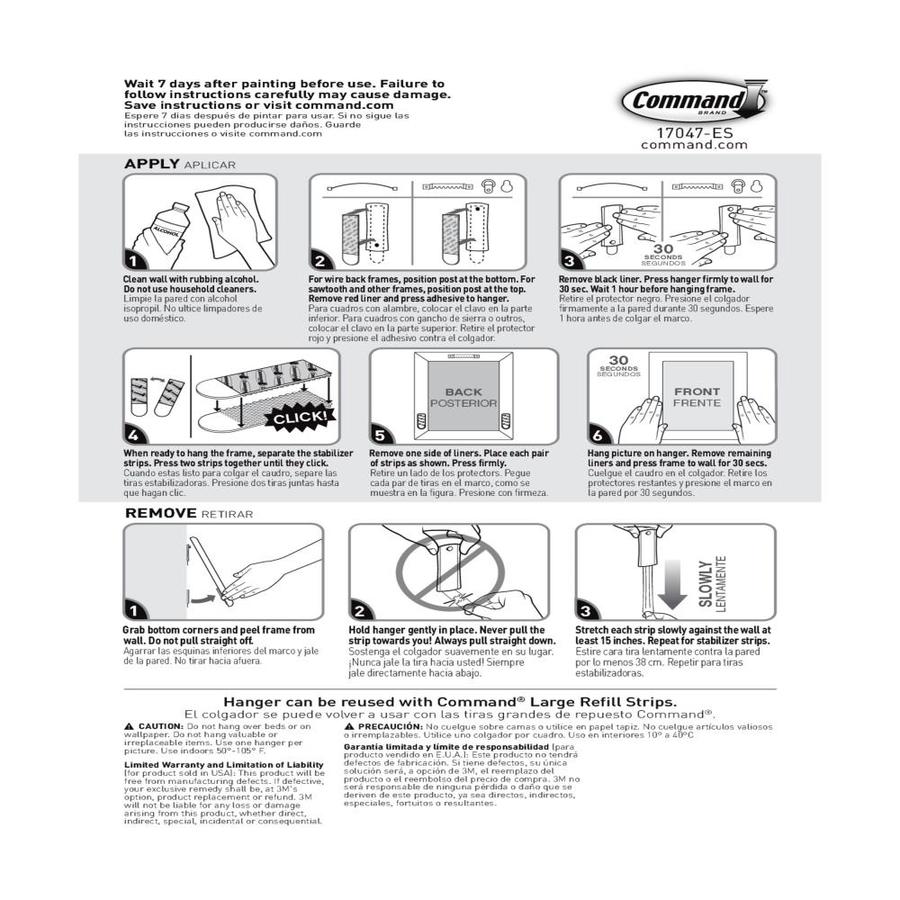 3M Command 17047 Universal Picture Hanger Large Sticky Sawtooth Nail Hanger  Damage Free Hanging Holds 5 Pounds 1 Hanger 2 Large Strips 2 Sets Mini  Strips Per Pack, 3-Pack 