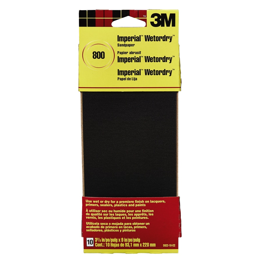 3m Wetordry 10 Pack 3 66 In W X 9 In L 800 Grit Commercial Sandpaper In The Sandpaper Department At Lowes Com