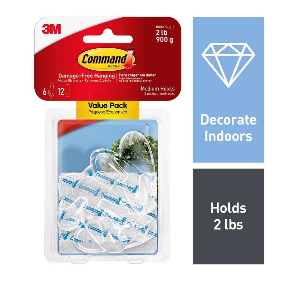 Command 6 Pack Clear Adhesive Hook At Lowes Com
