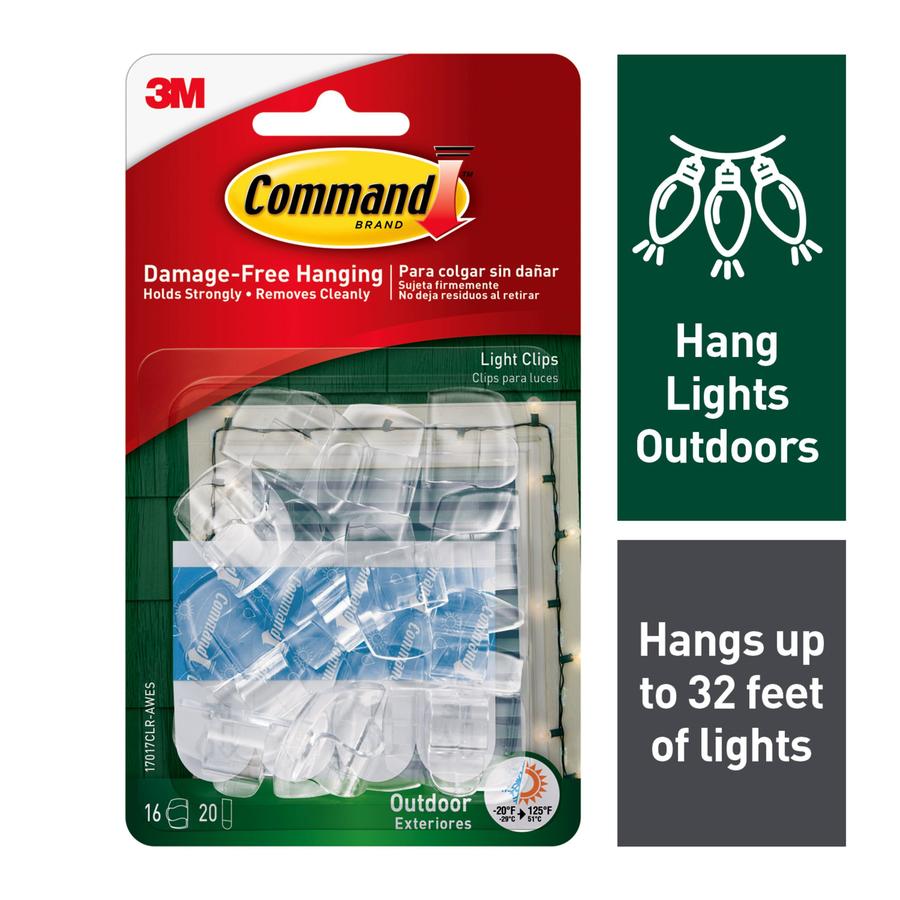 Shop Command 16 Pack Clear Adhesive Hooks At Lowes throughout Command Rope Light Clips Lowes