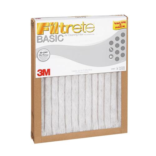 Filtrete 3-Pack Basic Pleated (Common: 16-in x 30-in x 1 ...
