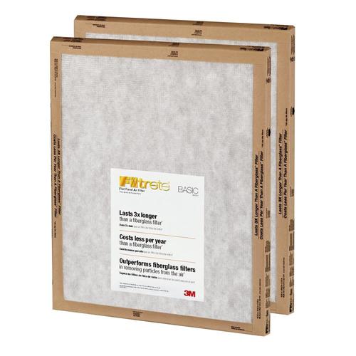 Filtrete 24-in x 24-in x 1-in Basic Flat 2-Pack Basic Flat Air Filter