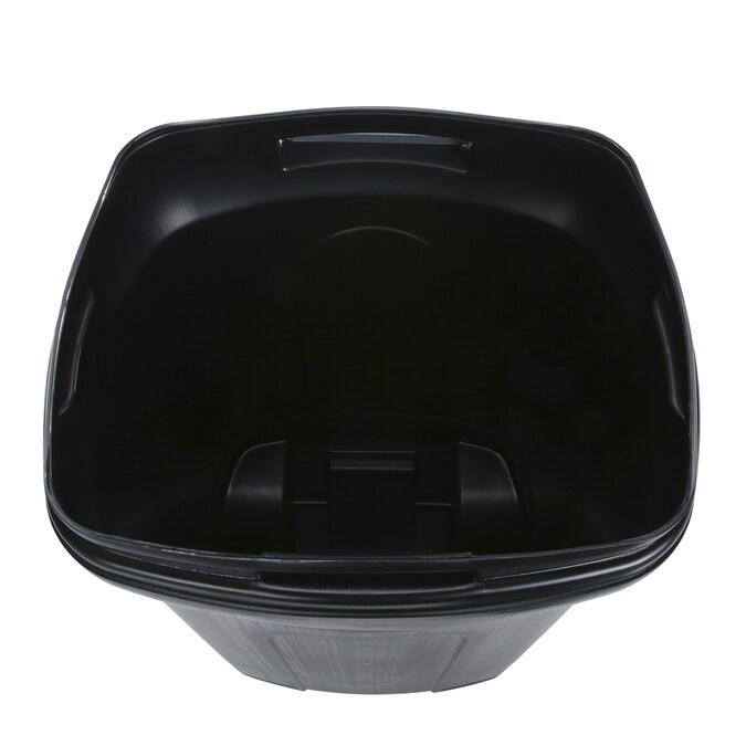 Blue Hawk 45Gallon Black Plastic Wheeled Trash Can with Lid in the Trash Cans department at