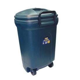 Shop Trash Cans at Lowes.com - Blue Hawk 45-Gallon Black Plastic Outdoor Wheeled Trash Can with Lid