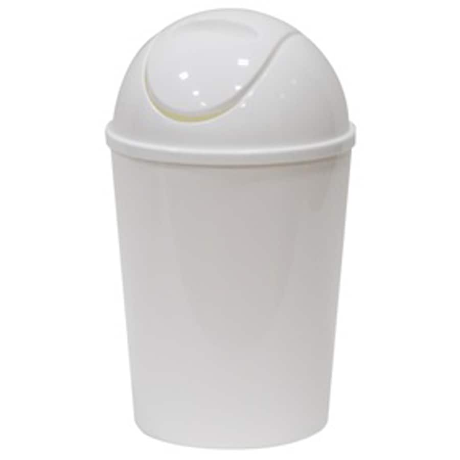 Style Selections 1.38-Gallon White Plastic Touchless Trash Can with Lid