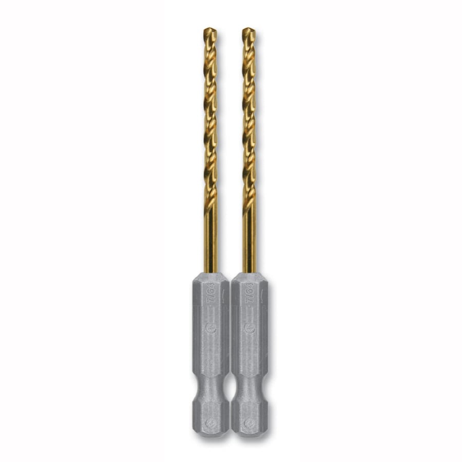 2 Piece 764 In X 2 18 In Titanium Twist Drill Bit Set