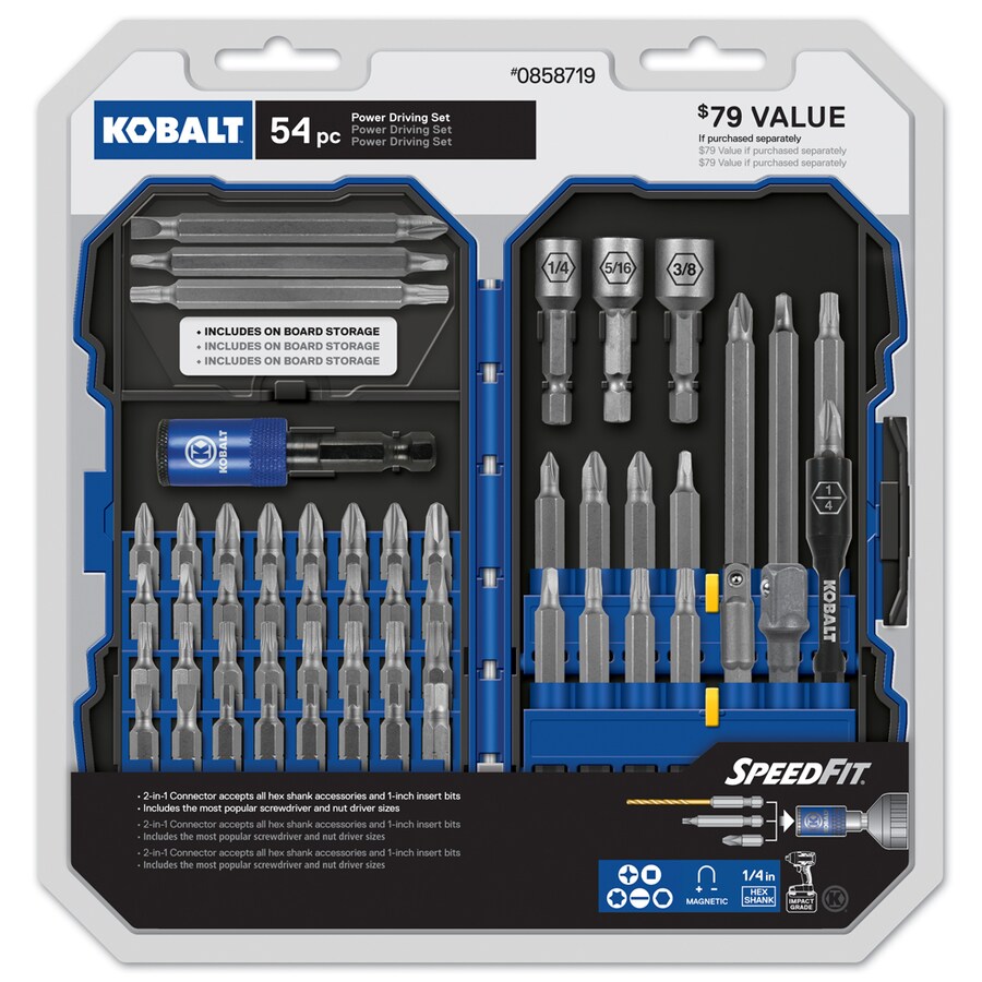 Kobalt 54Piece Steel Hex Shank Screwdriver Bit Set in the Screwdriver