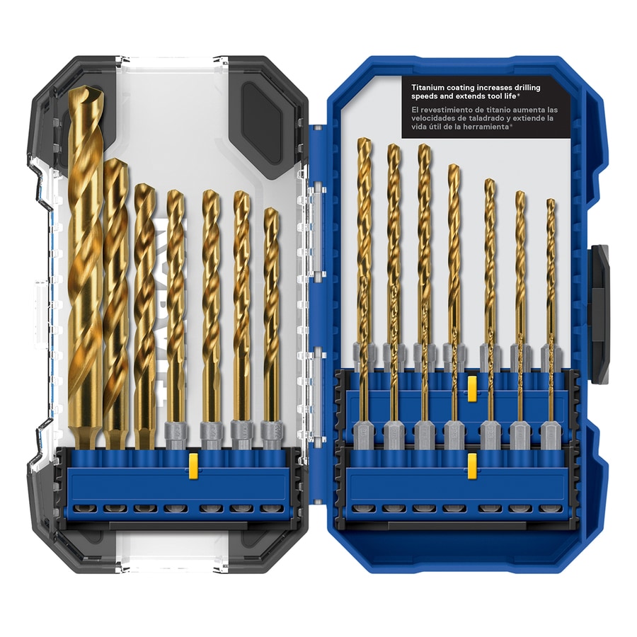 Kobalt 21 Piece Assorted Titanium Coated Hss Twist Drill Bit Set In The