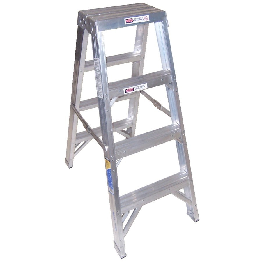 Shop Werner 4-ft Aluminum Type 1AA - 375 Lbs. Twin Step Ladder At Lowes.com