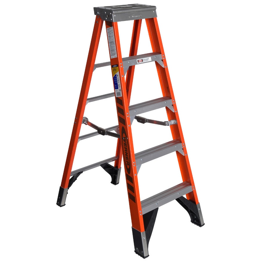 Werner 5-ft Fiberglass Type 1AA - 375 lbs. Capacity Step Ladder at ...