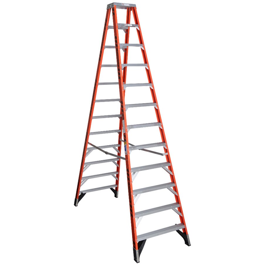 Werner 12-ft Fiberglass Type 1AA - 375 Lbs. Capacity Twin Step Ladder ...