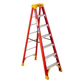 UPC 051751014921 product image for Werner 7-ft Fiberglass 300-lb Type IA Step Ladder | upcitemdb.com