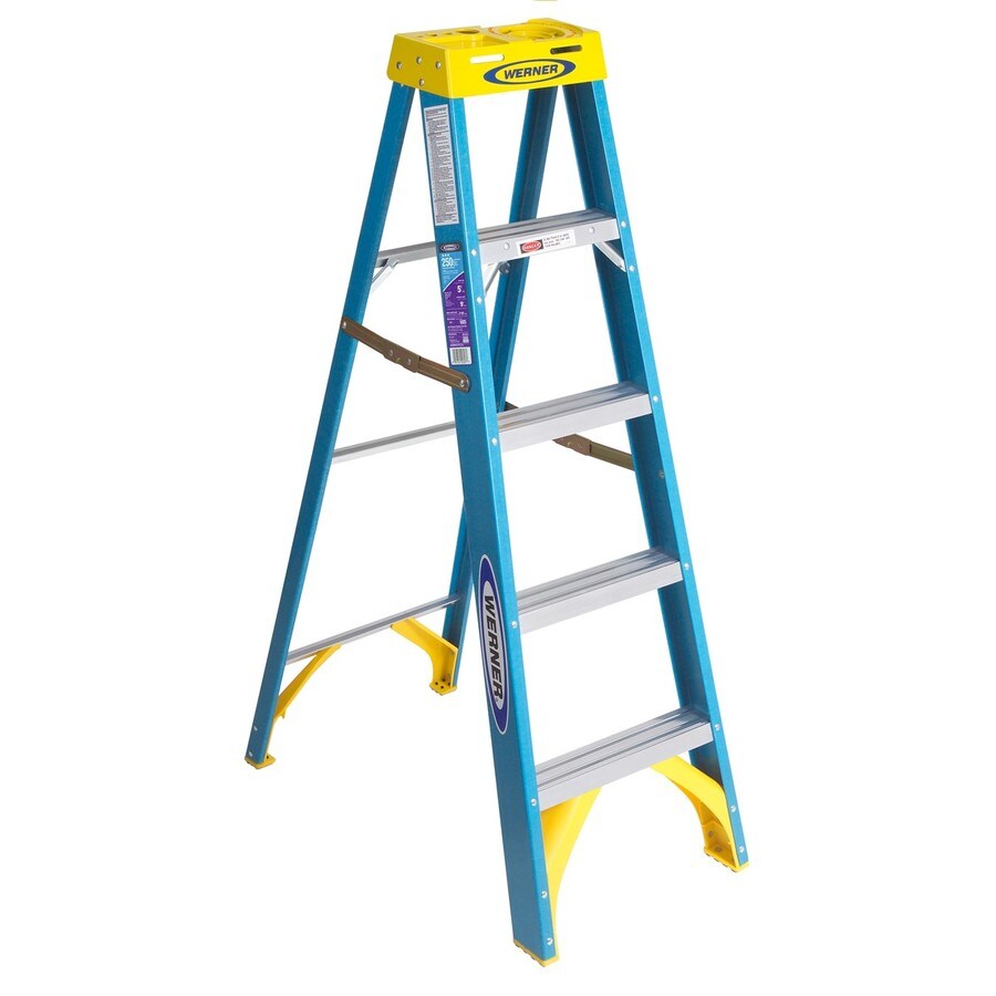 Werner 6005 5-ft Fiberglass 250-lb Type I Step Ladder