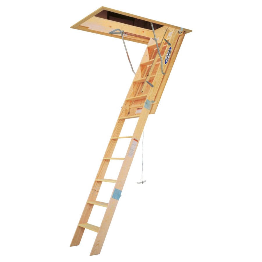 Werner WH 7ft to 8.75ft Wood Folding Attic Ladder at