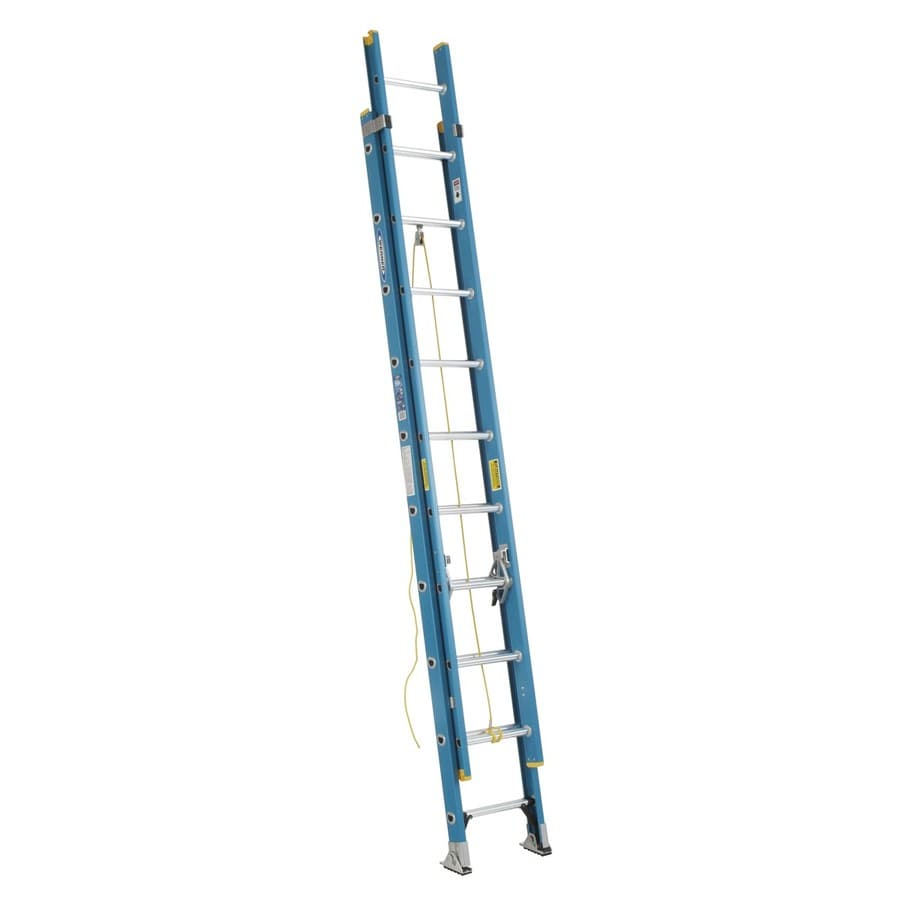 Werner D6020-2 20-ft Fiberglass 250-lb Type I Extension Ladder