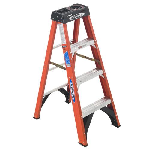 Werner NXT 4-ft Fiberglass Type 1A - 300 lbs. Capacity Step Ladder in ...