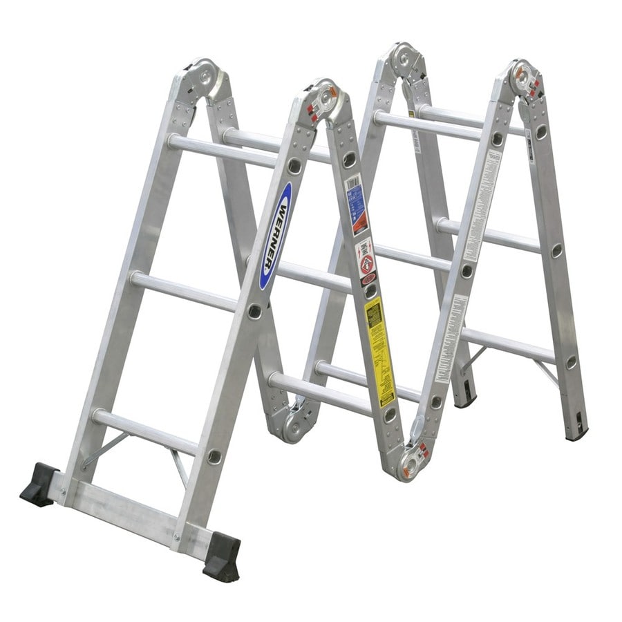 Shop Werner 12 Ft Aluminum 300 Lb Type Ia Multi Position Ladder At