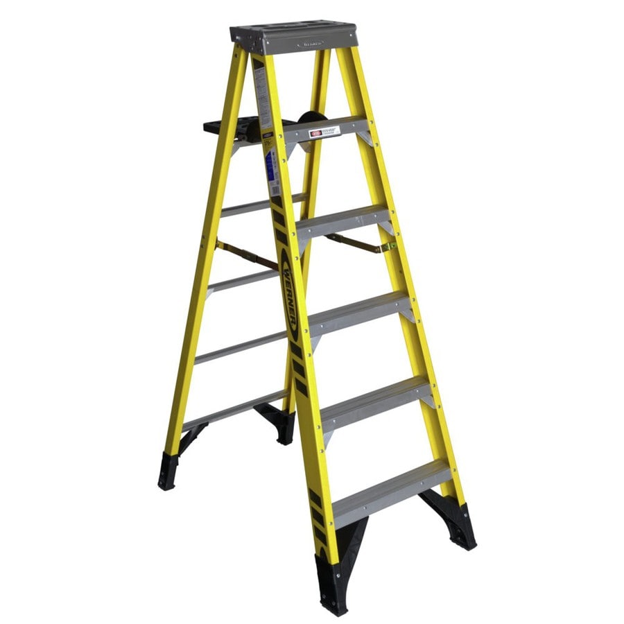 Shop Werner 6 Ft Fiberglass Type 1AA 375 Lbs Step Ladder At Lowes Com   051751044652 